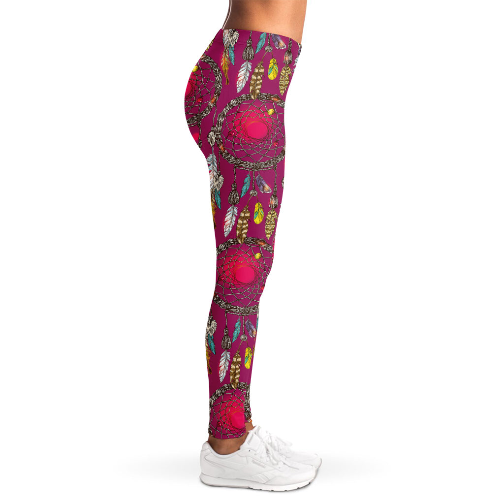 Purple Native Dream Catcher Print Women's Leggings