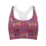 Purple Native Dream Catcher Print Women's Sports Bra