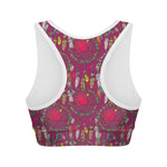 Purple Native Dream Catcher Print Women's Sports Bra