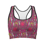 Purple Native Dream Catcher Print Women's Sports Bra