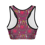 Purple Native Dream Catcher Print Women's Sports Bra