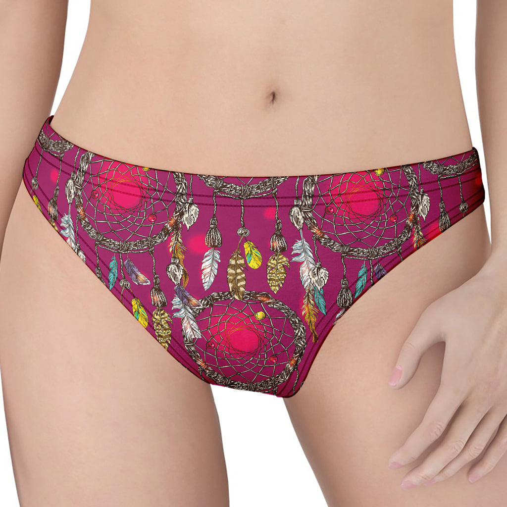 Purple Native Dream Catcher Print Women's Thong