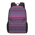 Purple Native Tribal Pattern Print 17 Inch Backpack