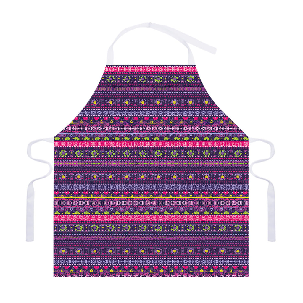 Purple Native Tribal Pattern Print Adjustable Apron