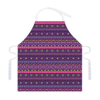 Purple Native Tribal Pattern Print Adjustable Apron