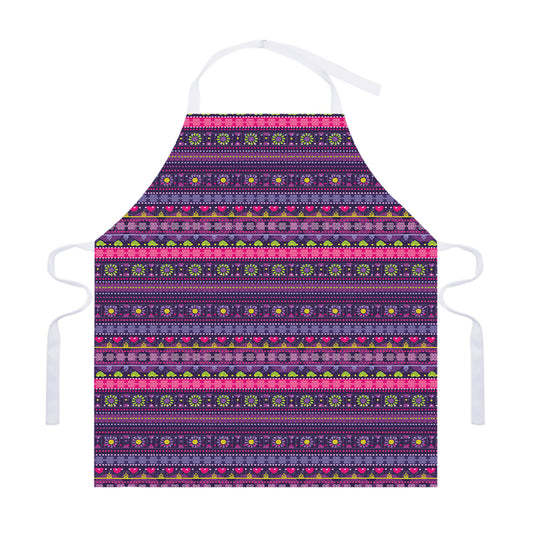 Purple Native Tribal Pattern Print Adjustable Apron