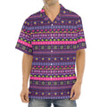 Purple Native Tribal Pattern Print Aloha Shirt