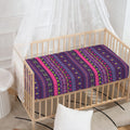 Purple Native Tribal Pattern Print Baby Crib Sheet
