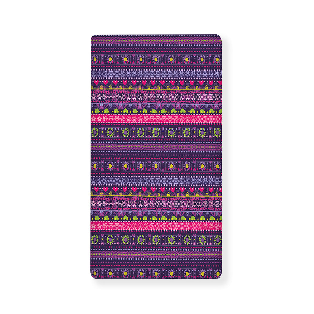 Purple Native Tribal Pattern Print Baby Crib Sheet