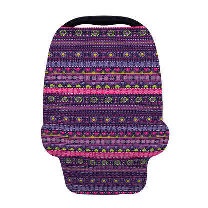 Purple Native Tribal Pattern Print Baby Seat Cover