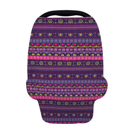 Purple Native Tribal Pattern Print Baby Seat Cover