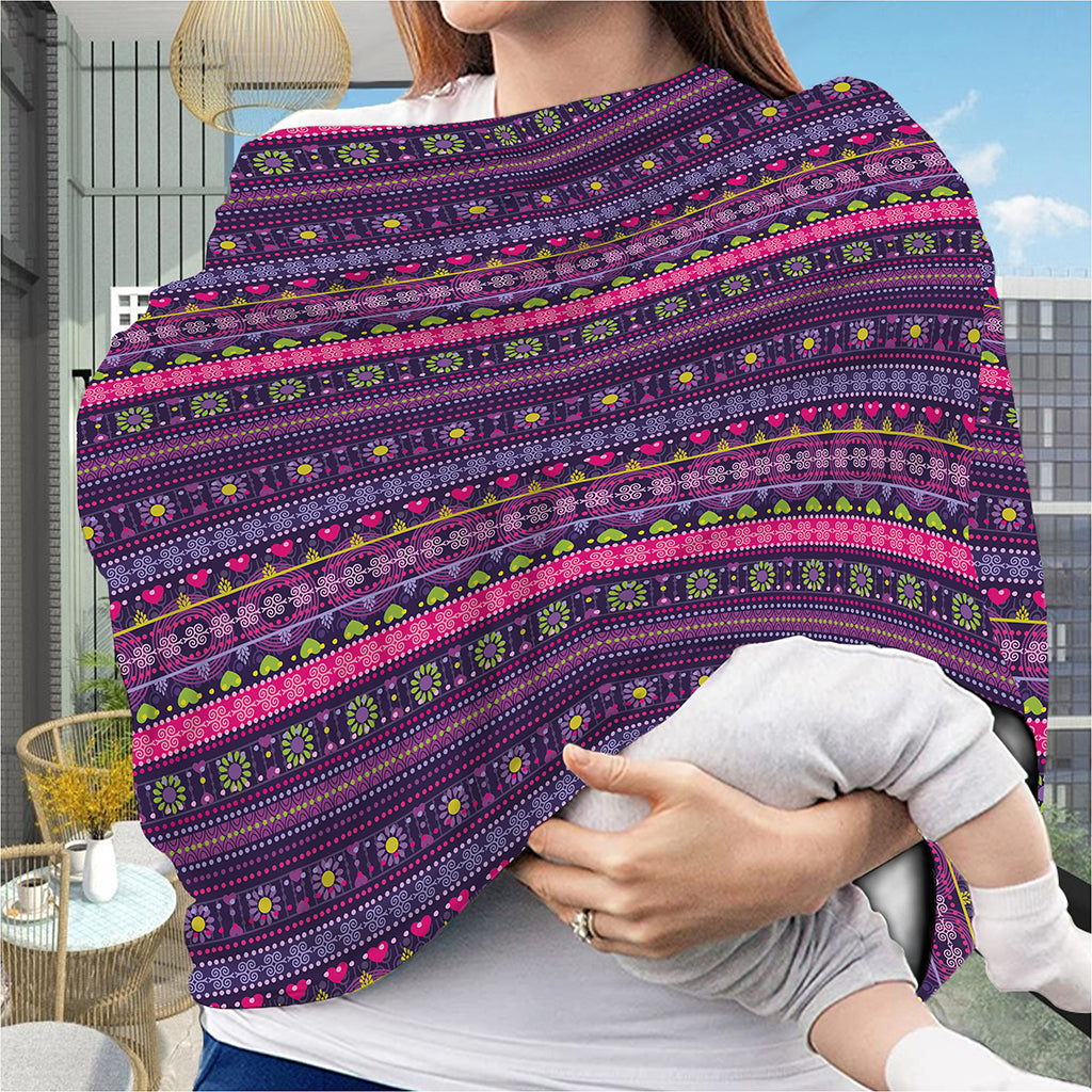 Purple Native Tribal Pattern Print Baby Seat Cover