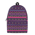 Purple Native Tribal Pattern Print School Backpack