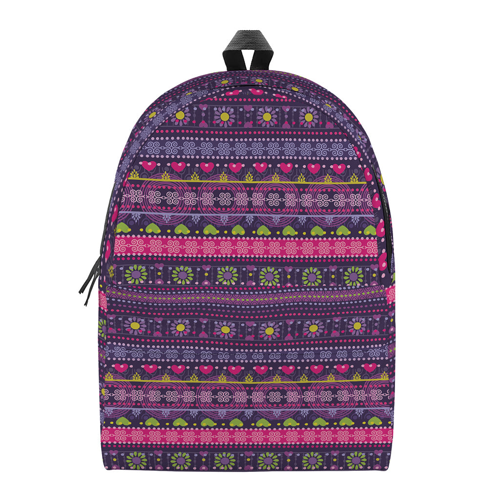 Purple Native Tribal Pattern Print Backpack