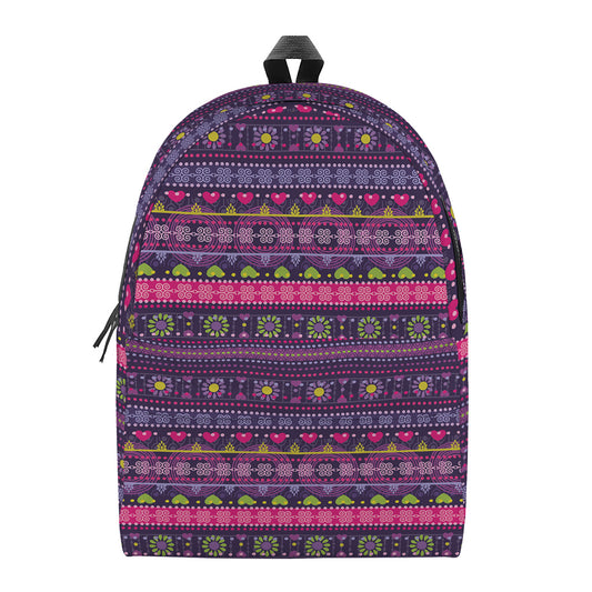 Purple Native Tribal Pattern Print Backpack