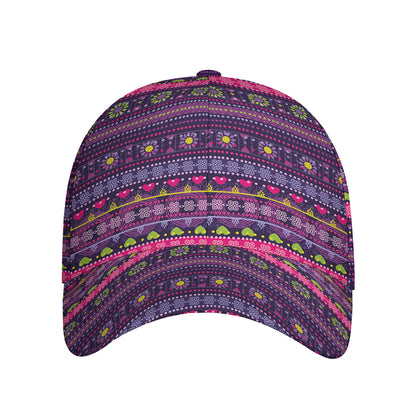 Purple Native Tribal Pattern Print Baseball Cap