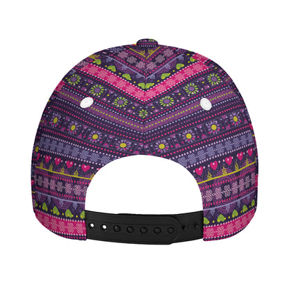 Purple Native Tribal Pattern Print Baseball Cap