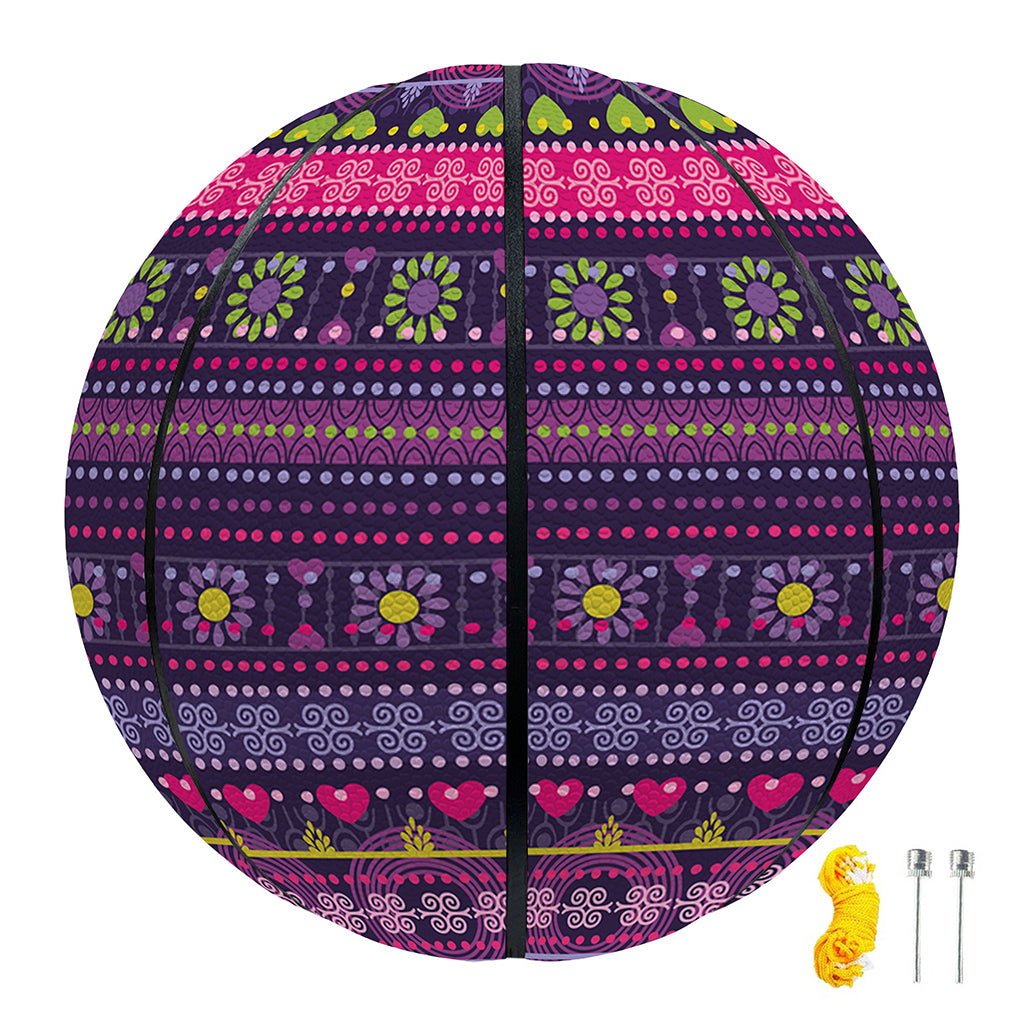Purple Native Tribal Pattern Print Basketball