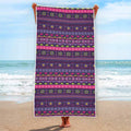 Purple Native Tribal Pattern Print Beach Towel
