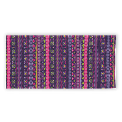 Purple Native Tribal Pattern Print Beach Towel