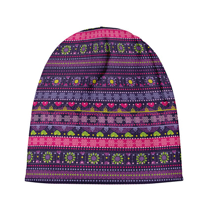 Purple Native Tribal Pattern Print Beanie