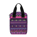 Purple Native Tribal Pattern Print Bible Tote Bag