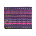 Purple Native Tribal Pattern Print Bifold Wallet