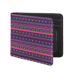 Purple Native Tribal Pattern Print Bifold Wallet