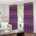 Purple Native Tribal Pattern Print Dimout Grommet Curtains