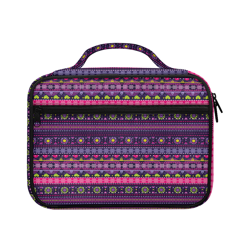 Purple Native Tribal Pattern Print Briefcase Bible Bag
