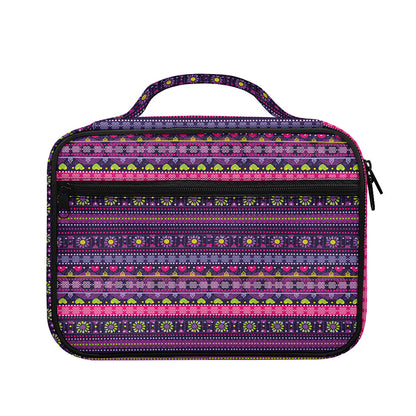 Purple Native Tribal Pattern Print Briefcase Bible Bag