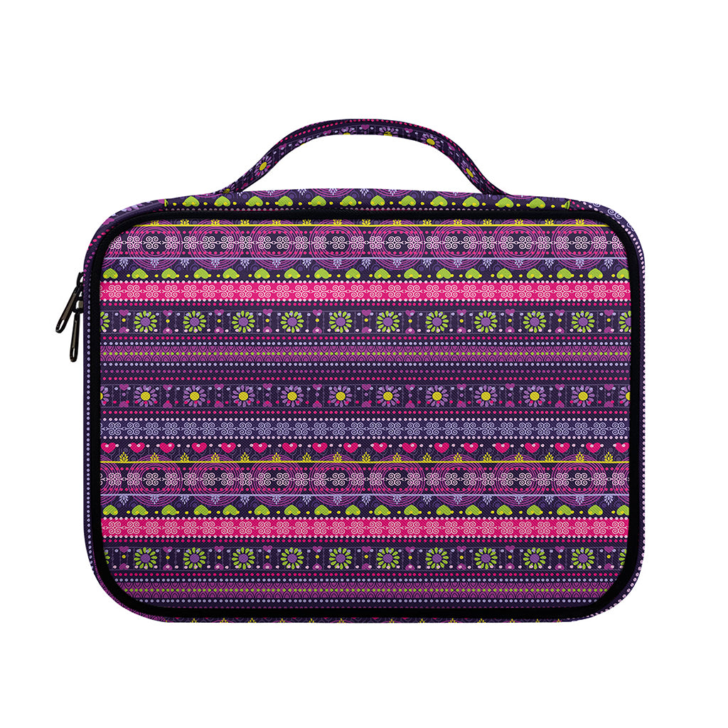 Purple Native Tribal Pattern Print Briefcase Bible Bag