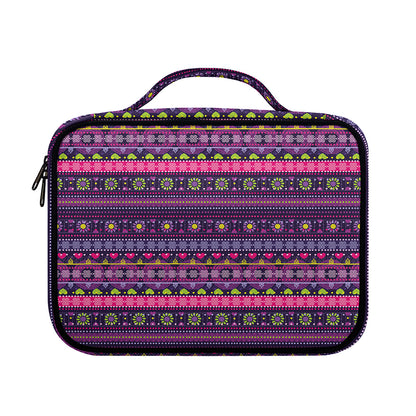 Purple Native Tribal Pattern Print Briefcase Bible Bag