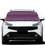 Purple Native Tribal Pattern Print Car Windshield Snow Cover