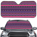 Purple Native Tribal Pattern Print Car Windshield Sun Shade