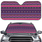 Purple Native Tribal Pattern Print Car Windshield Sun Shade