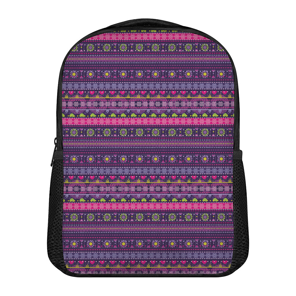 Purple Native Tribal Pattern Print Casual Backpack