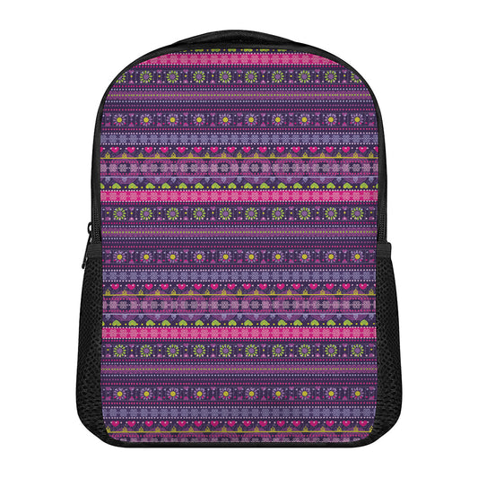 Purple Native Tribal Pattern Print Casual Backpack