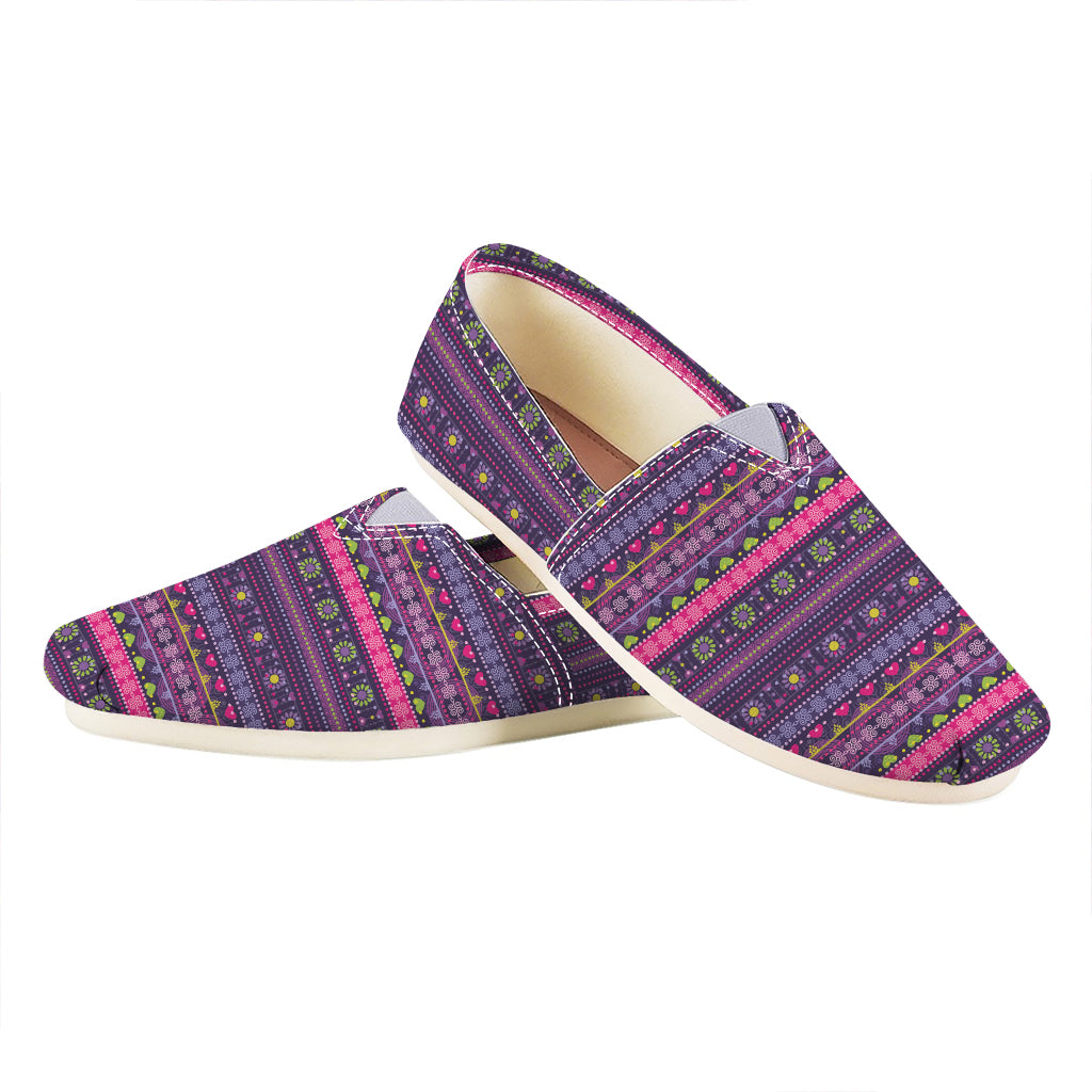 Purple Native Tribal Pattern Print Casual Shoes