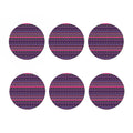 Purple Native Tribal Pattern Print Coaster Set
