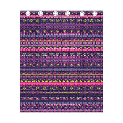 Purple Native Tribal Pattern Print Curtain