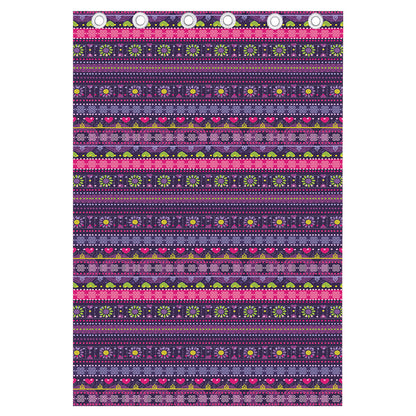 Purple Native Tribal Pattern Print Curtain