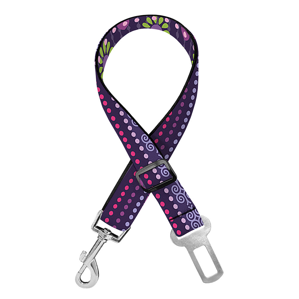 Purple Native Tribal Pattern Print Dog Seat Belt