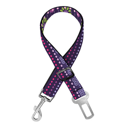 Purple Native Tribal Pattern Print Dog Seat Belt