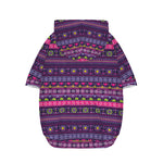 Purple Native Tribal Pattern Print Dog Zip Up Hoodie