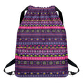 Purple Native Tribal Pattern Print Drawstring Backpack
