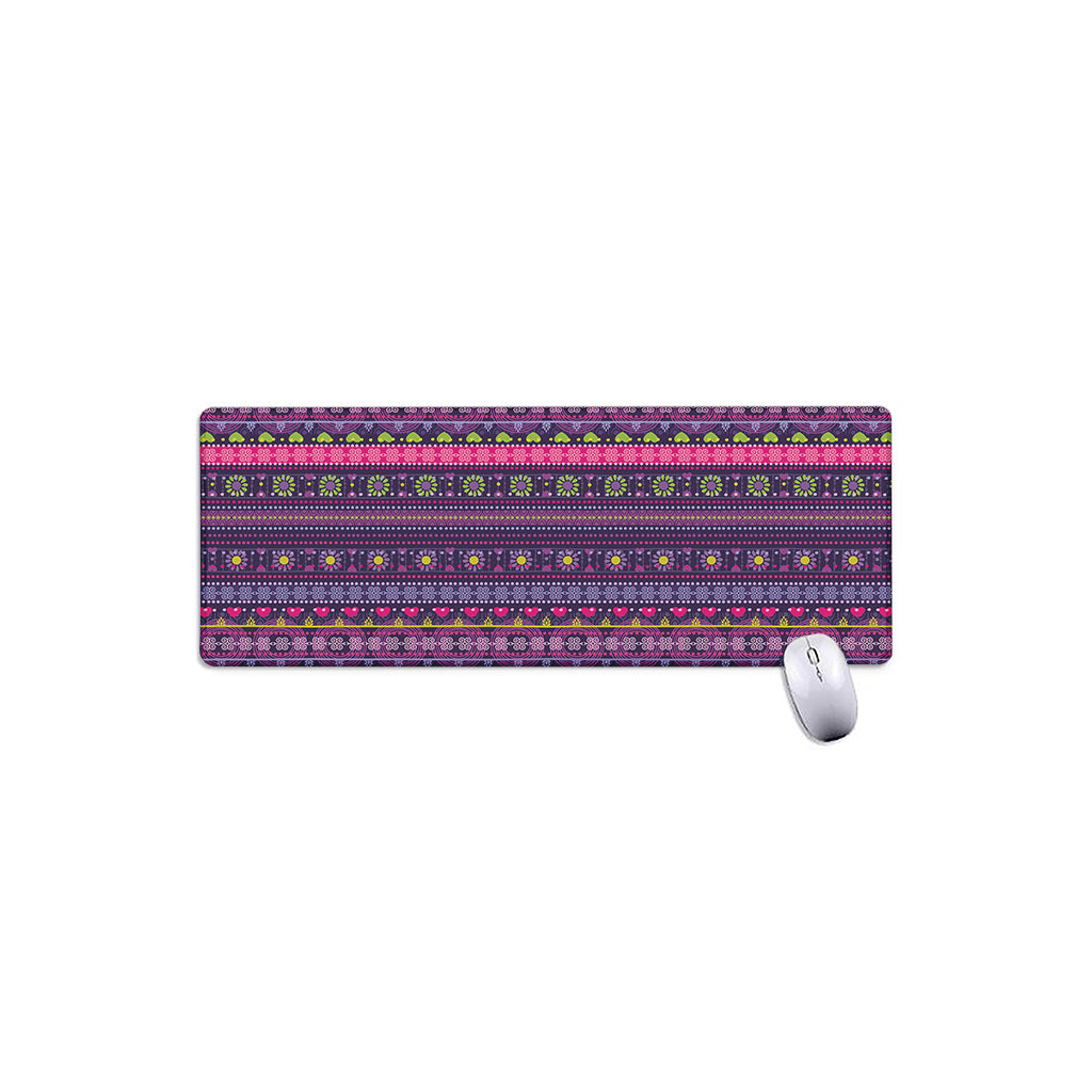 Purple Native Tribal Pattern Print Extended Mouse Pad