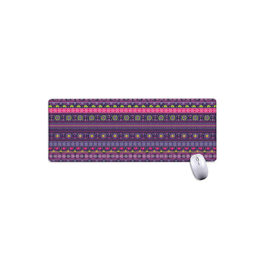 Purple Native Tribal Pattern Print Extended Mouse Pad