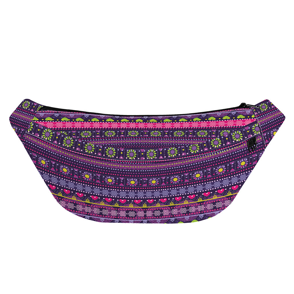 Purple Native Tribal Pattern Print Fanny Pack