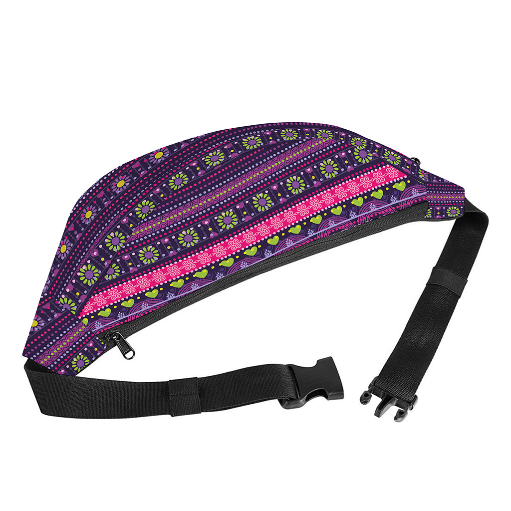 Purple Native Tribal Pattern Print Fanny Pack